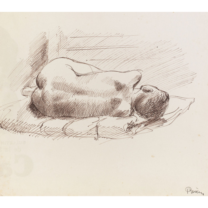 Enfant nu couché dormant