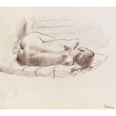 Enfant nu couché dormant