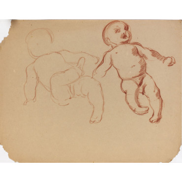 Bébés nus couchés