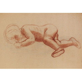 Enfant nu couché dormant