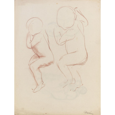 Deux esquisses de bébé dormant