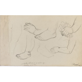 Mains & pieds d'enfants & bouquet de fleurs