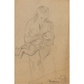 Femme assise donnant le biberon à un bébé