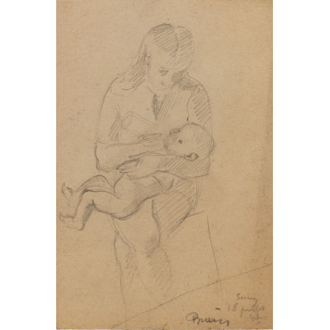 Femme assise donnant le biberon à un bébé