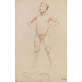 Enfant garçon nu de face