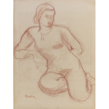 Femme assise nue de façe