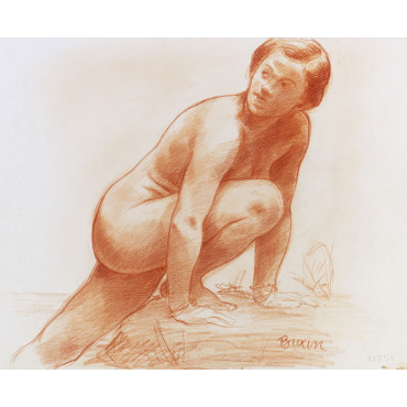 Femme nue sortant de l'eau