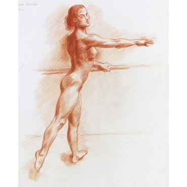 Femme nue dansant à la barre