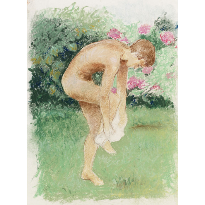 Adolescent garçon nu debout