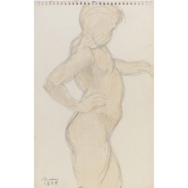 Enfant garçon nu de profil