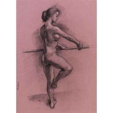 Femme nue dansant, developpé
