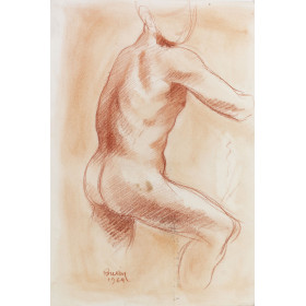 Homme nu de trois-quart dos