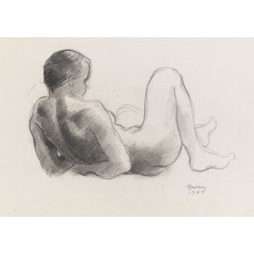 Adolescent garçon coucé de dos