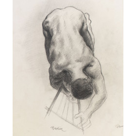 Sarcophage : Vallée de l'ombre de la mort : homme tenant une lyre