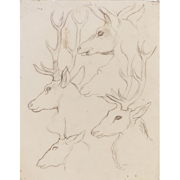 Sarcophage : Verts pâturages : têtes de cerf
