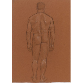 Homme nu de dos debout