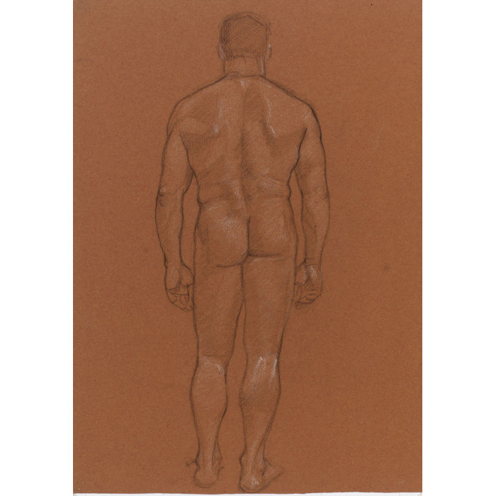 Homme nu de dos debout