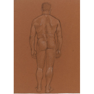 Homme nu de dos debout