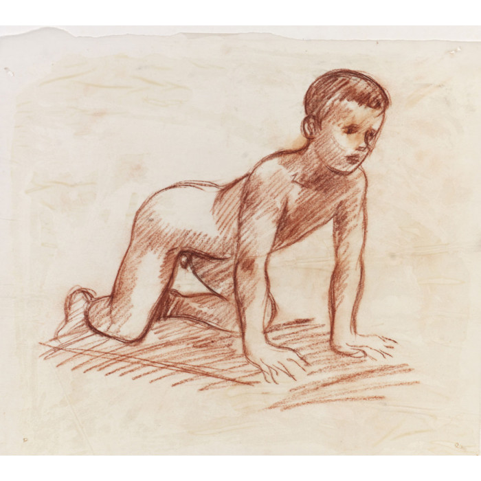 Enfant garçon à  quatre pattes