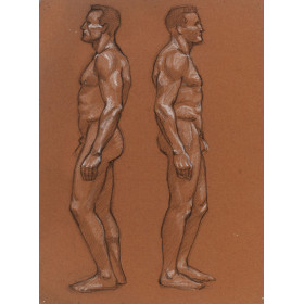 Homme nu debout de profil