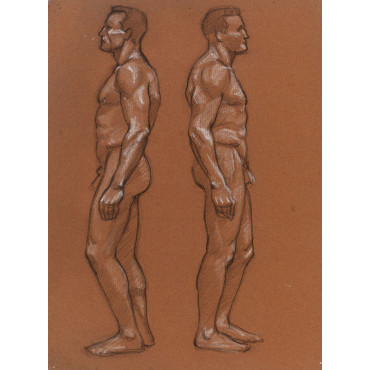 Homme nu debout de profil