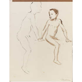 Sarcophage : Verts pâturages : garçon à califourchon