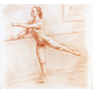 Femme nu de face danse