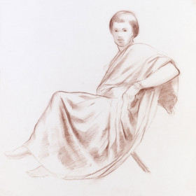 Femme assis drapé