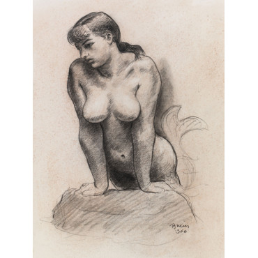 Femme nu de face sirène