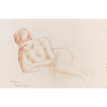 Enfant garçon nu couché