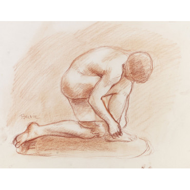 Adolescent garçon agenouillé