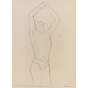 Homme en maillot debout de face