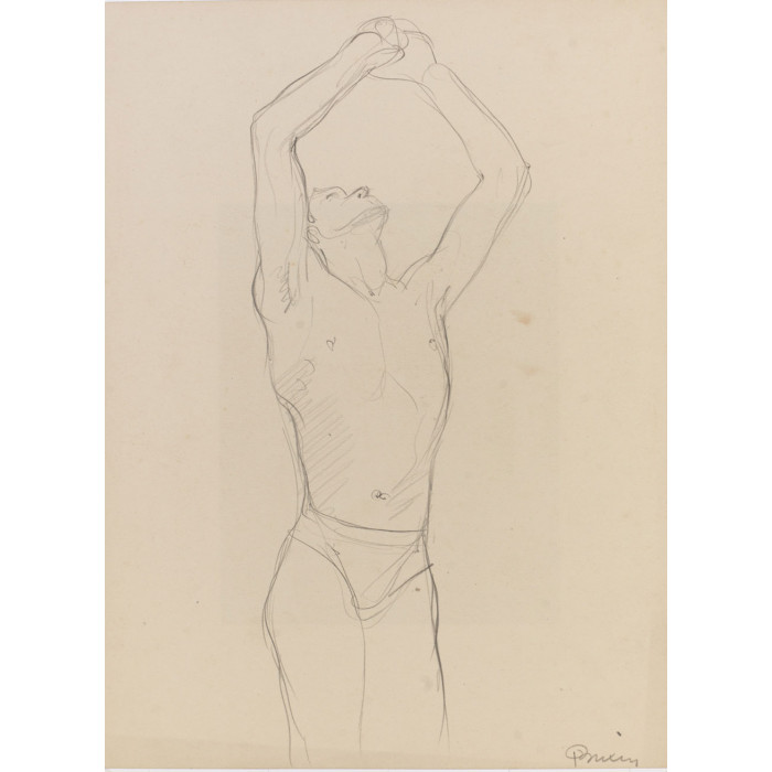 Homme en maillot debout de face