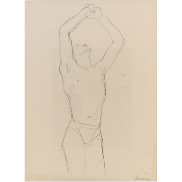 Homme en maillot debout de face