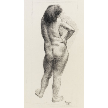 Femme nu de dos debout