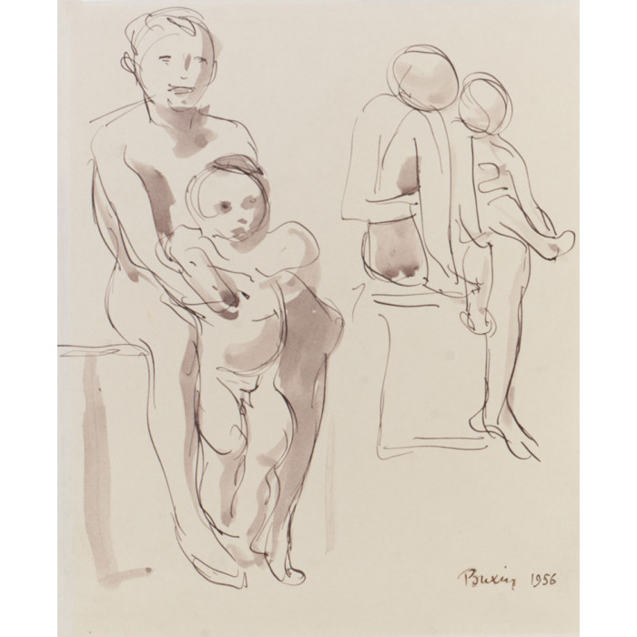 couple enfant croquis