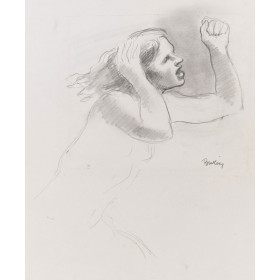 Sarcophage : Vallée de l'ombre de la mort : femme tenant ses cheveux