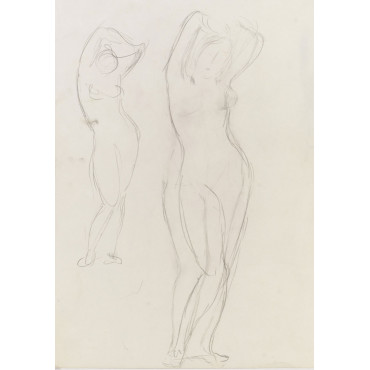 Femme nu enlevant sa chemise