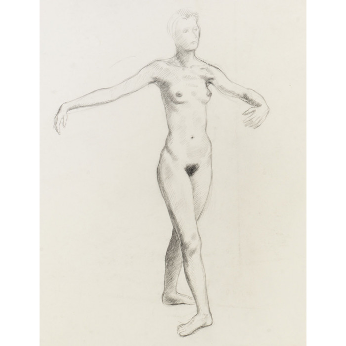 Femme dansant nue de face