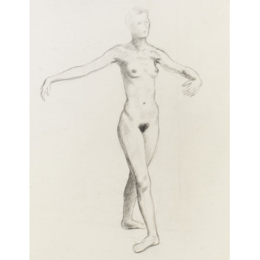 Femme dansant nue de face