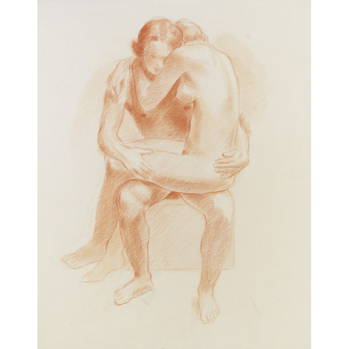 couple enlancé assis