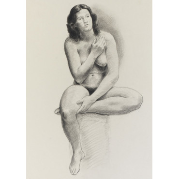 femme nu assis de face