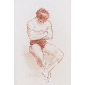 Homme assis bras croisés