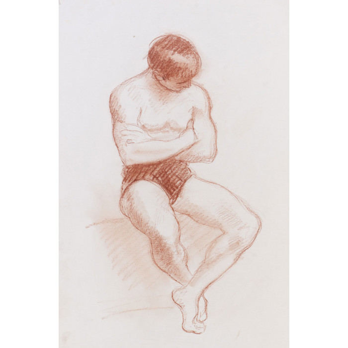 Homme assis bras croisés