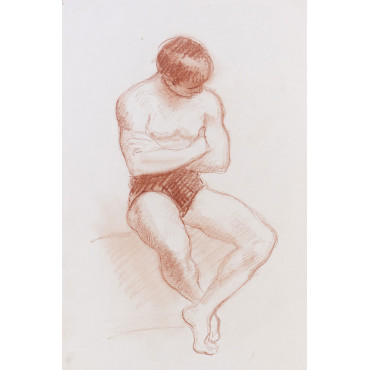 Homme assis bras croisés