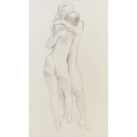 Couple debout enlacé