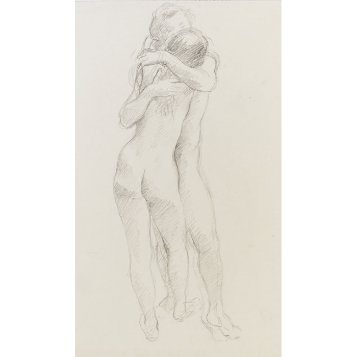 Couple debout enlacé