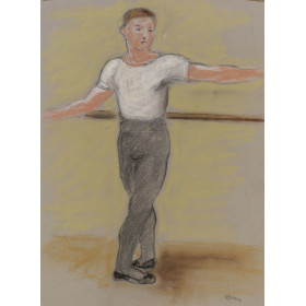 Jeune danseur debout en cinquième position