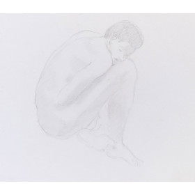 Homme assis recroquevillé