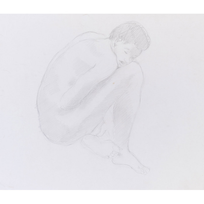 Homme assis recroquevillé